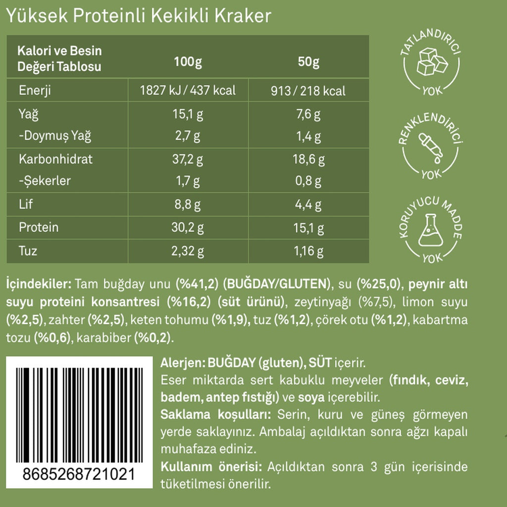 Yüksek Proteinli Kekikli Kraker 3'lü Paket